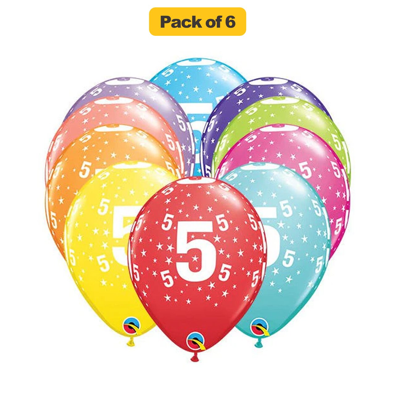 Stars 5A Round Latex Balloons 11" 6 Pack Birthday Anniversary Party Balloons